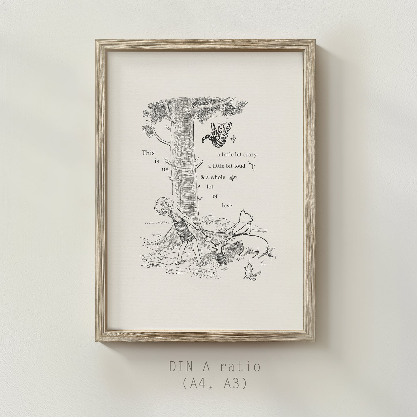 Winnie the Pooh Quote Poster: Humorous Vintage Style Classic Nursery Art