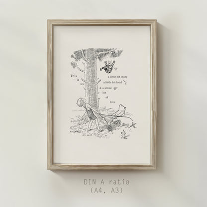 Winnie the Pooh Quote Poster: Humorous Vintage Style Classic Nursery Art