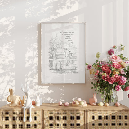 Winnie the Pooh Print: Classic Vintage Nursery Wall Art