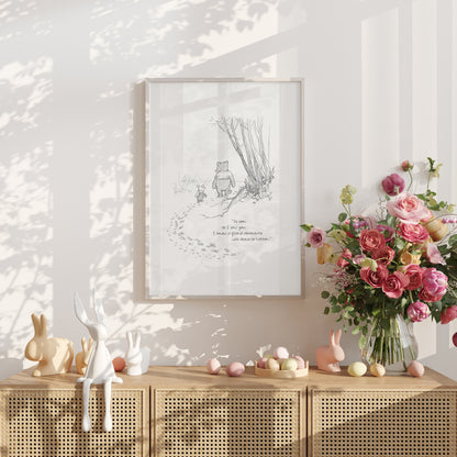 Winnie the Pooh Quote Print: Vintage Style Illustration