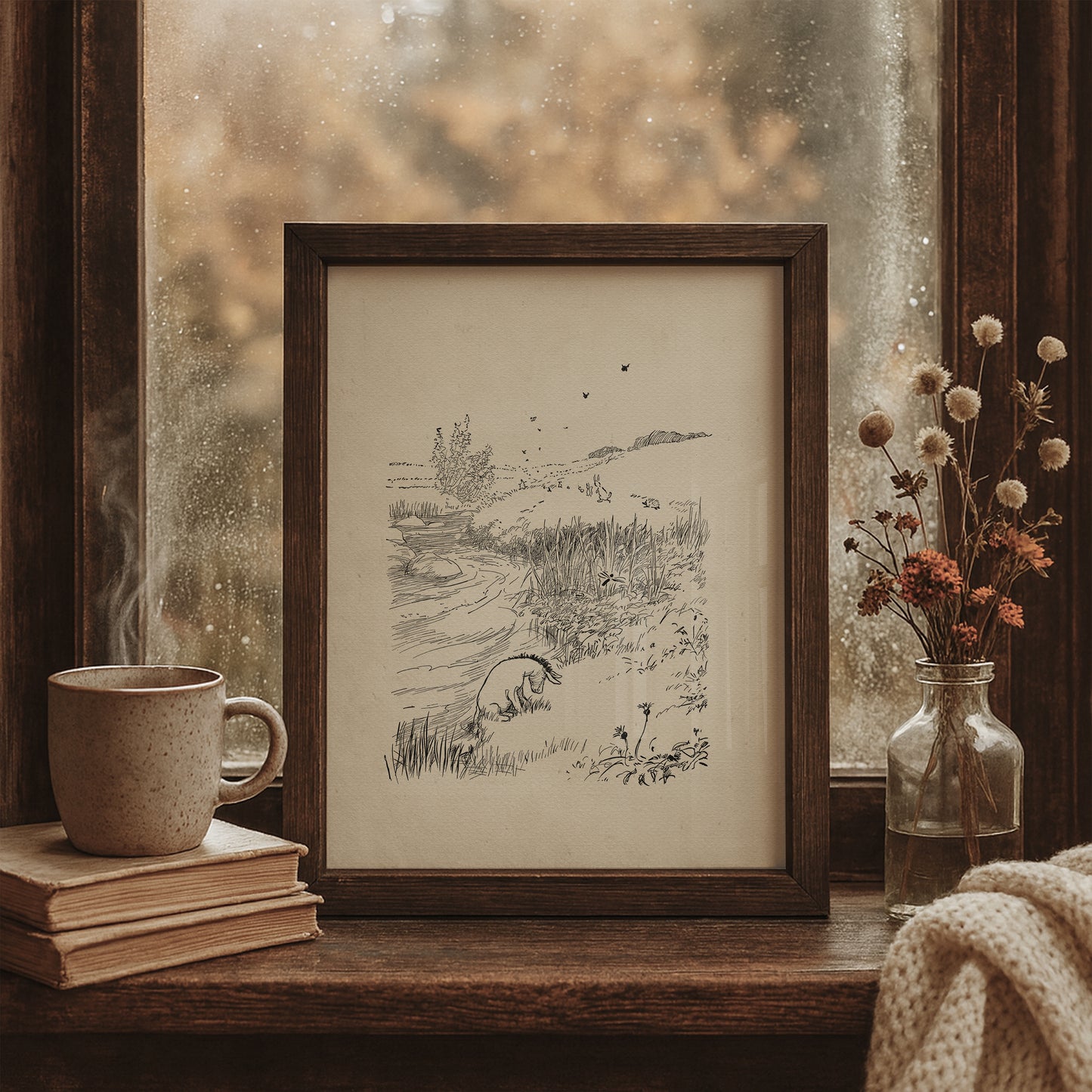 Eeyore Winnie the Pooh Vintage Illustration Art Print