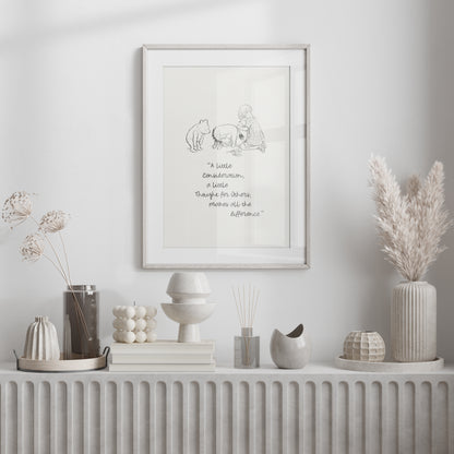 Eeyore: Winnie the Pooh Quote Print Vintage Style Nursery Wall Art