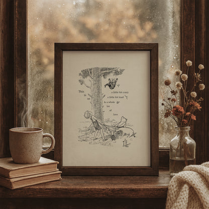 Winnie the Pooh Quote Poster: Humorous Vintage Style Classic Nursery Art
