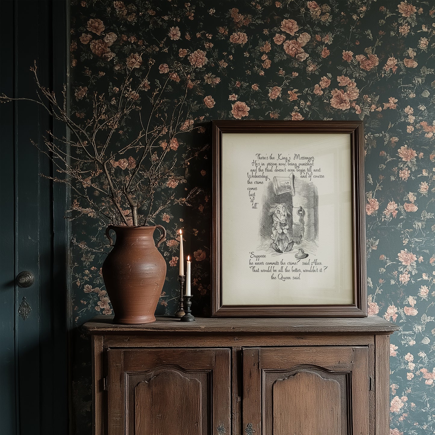 Alice in Wonderland Quote Print: John Tenniel Illustration, Kings Messenger