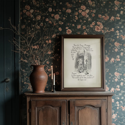 Alice in Wonderland Quote Print: John Tenniel Illustration, Kings Messenger