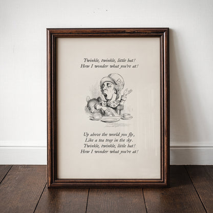 Alice in Wonderland Mad Hatter Print: Twinkle, Twinkle, Little Bat