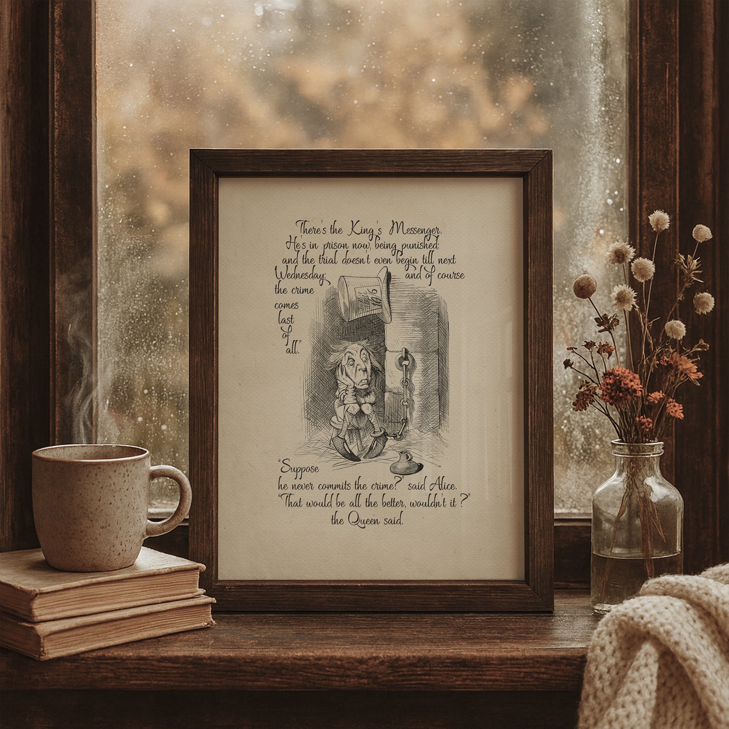 Alice in Wonderland Quote Print: John Tenniel Illustration, Kings Messenger