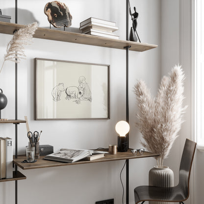 Eeyore's Tail Print: Winnie the Pooh Horizontal Illustration