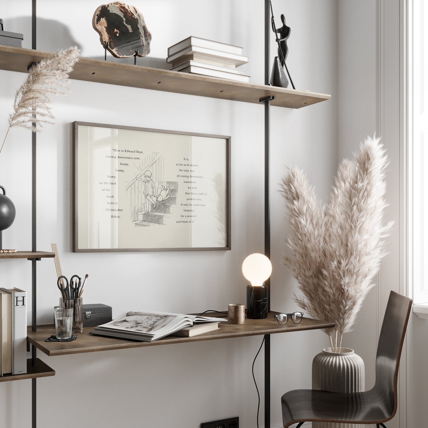 Winnie the Pooh Print: Edward Bear Quote, Vintage Style Horizontal Wall Art