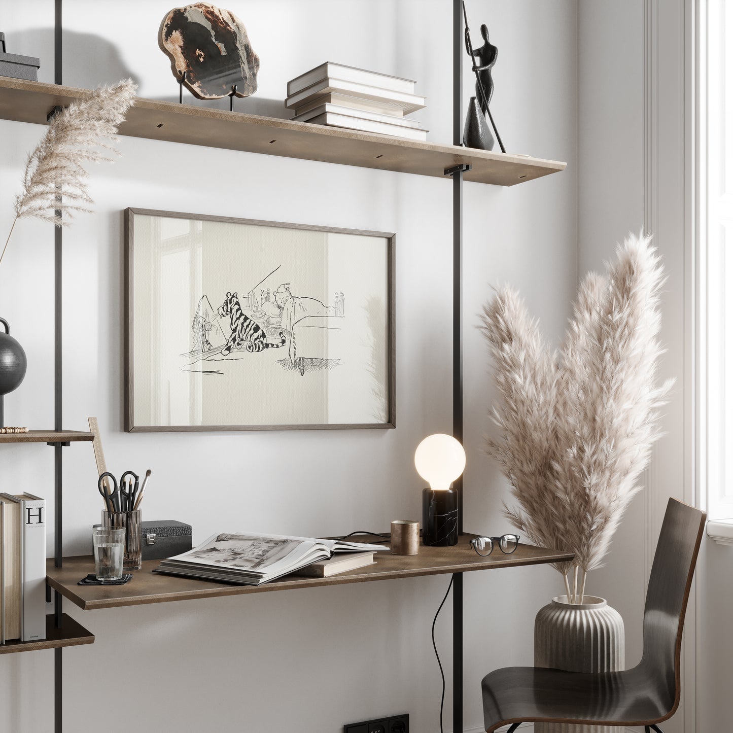 Tigger & Winnie the Pooh Print: Classic Nursery Horizontal Art