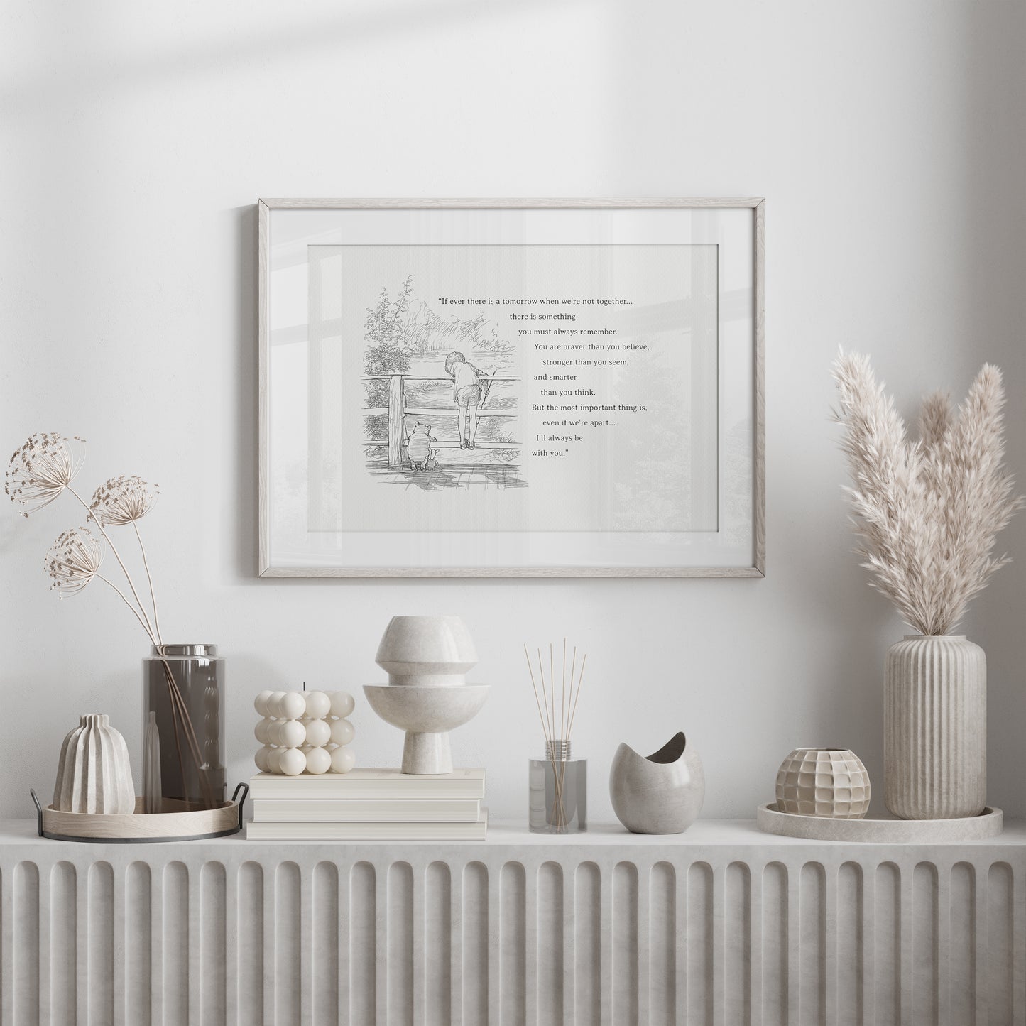 Winnie the Pooh Quote Print:  Vintage Style Horizontal Illustration