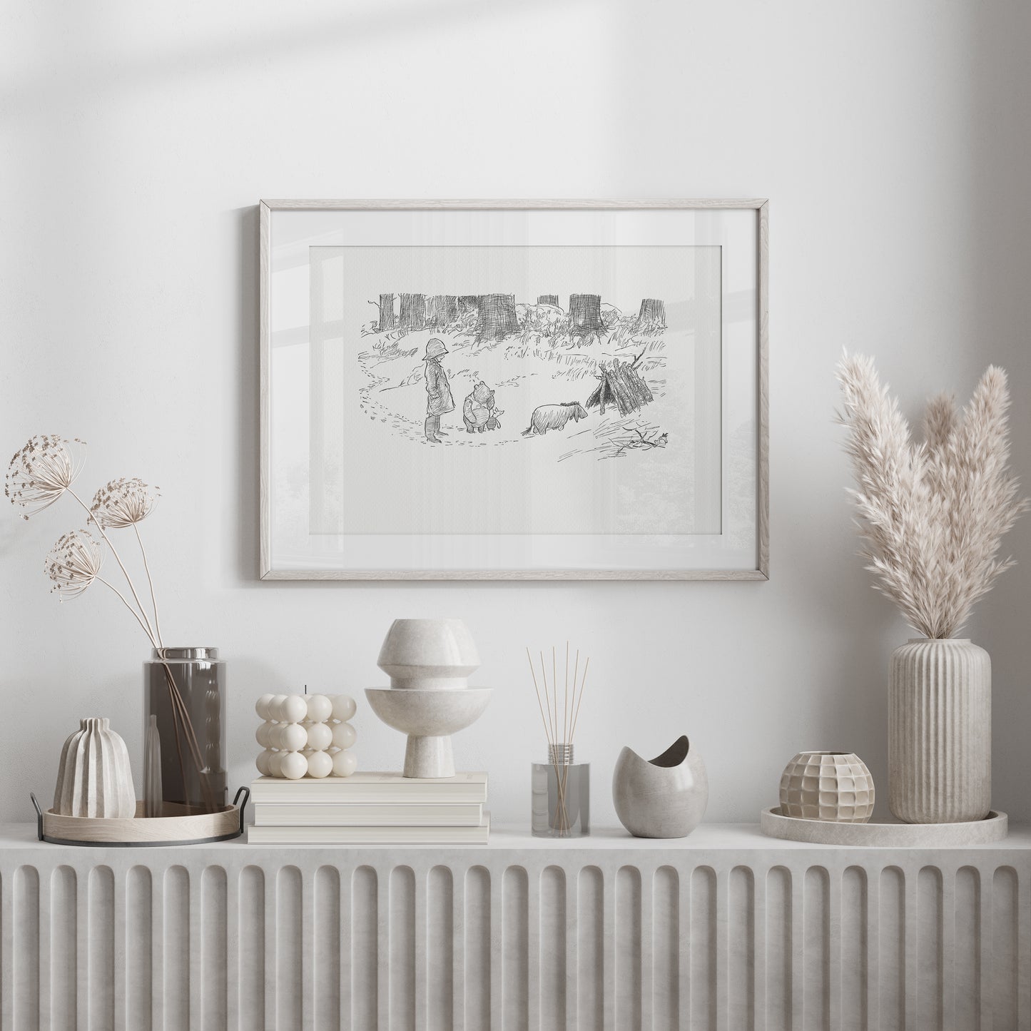 Winnie the Pooh Print: Eeyore Classic Nursery Landscape Art Decor