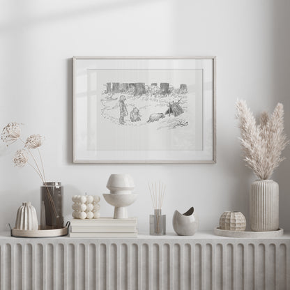 Winnie the Pooh Print: Eeyore Classic Nursery Landscape Art Decor