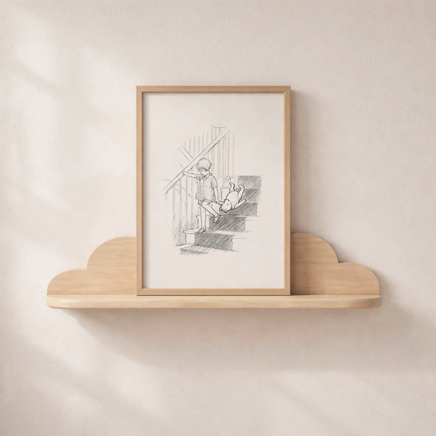 Winnie the Pooh Poster: Christopher Robin Vintage Style Print