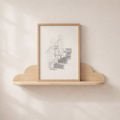 Winnie the Pooh Poster: Christopher Robin Vintage Style Print
