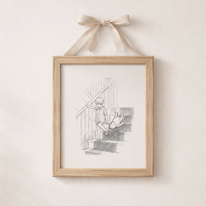 Winnie the Pooh Poster: Christopher Robin Vintage Style Print
