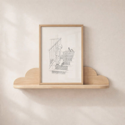 Winnie the Pooh Print: Vintage Style Christopher Robin Illustration