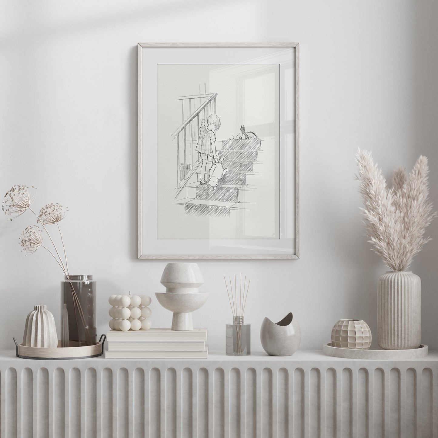 Winnie the Pooh Print: Vintage Style Christopher Robin Illustration