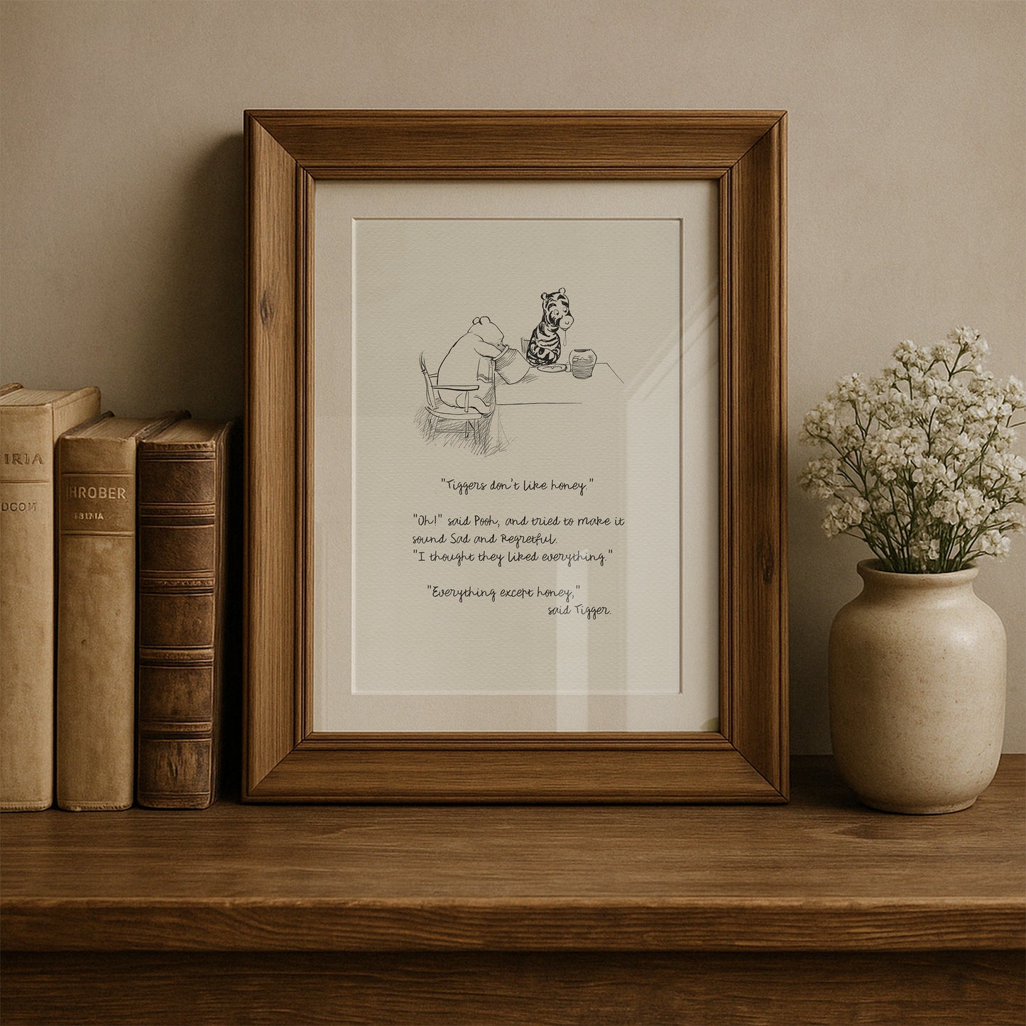 Winnie the Pooh Quote Print: Black and White Classic Nursey Decor Tigger Theme