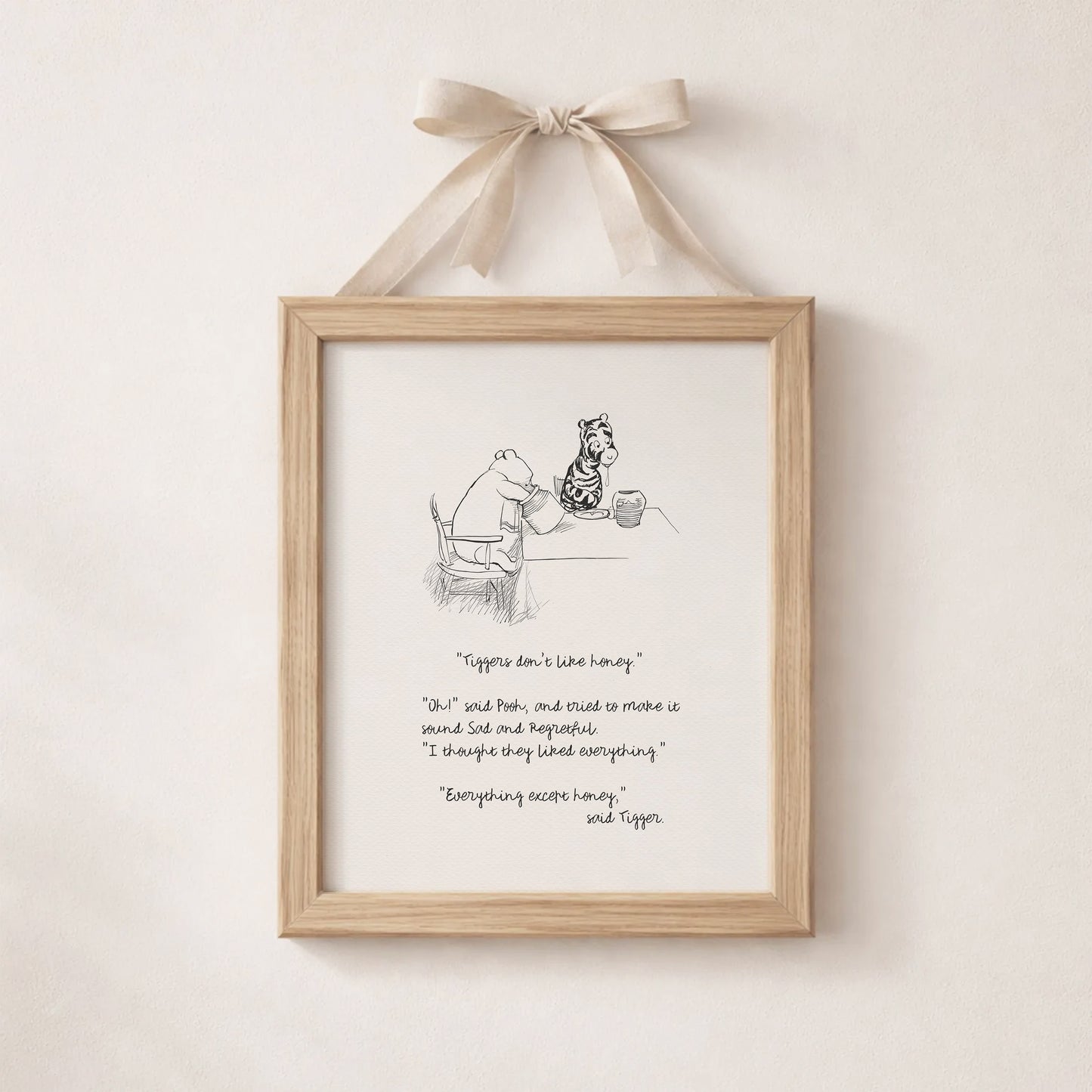 Winnie the Pooh Quote Print: Black and White Classic Nursey Decor Tigger Theme