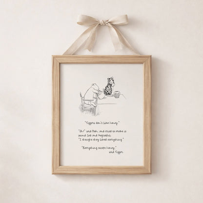 Winnie the Pooh Quote Print: Black and White Classic Nursey Decor Tigger Theme