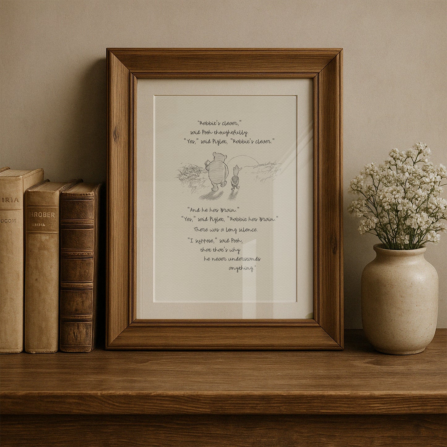 Winnie the Pooh Classic Quotes: Vintage Style Print Nursery Wall Art