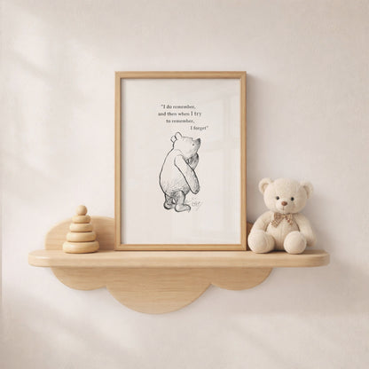 Simple Winnie the Pooh Sketch With Quote – Vintage Artwork for Literary & Nostalgic Gift Ideas