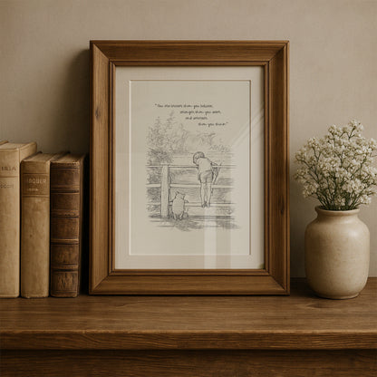 Winnie the Pooh Quote Print: Vintage Style Illustration