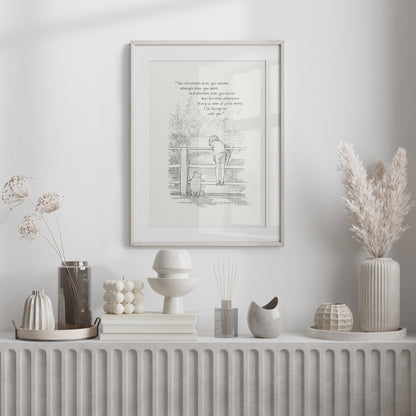 Winnie the Pooh Quote Print: Classic Vintage Style Illustration