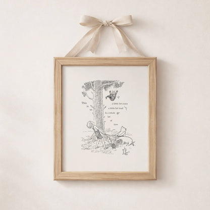 Winnie the Pooh Quote Poster: Humorous Vintage Style Classic Nursery Art