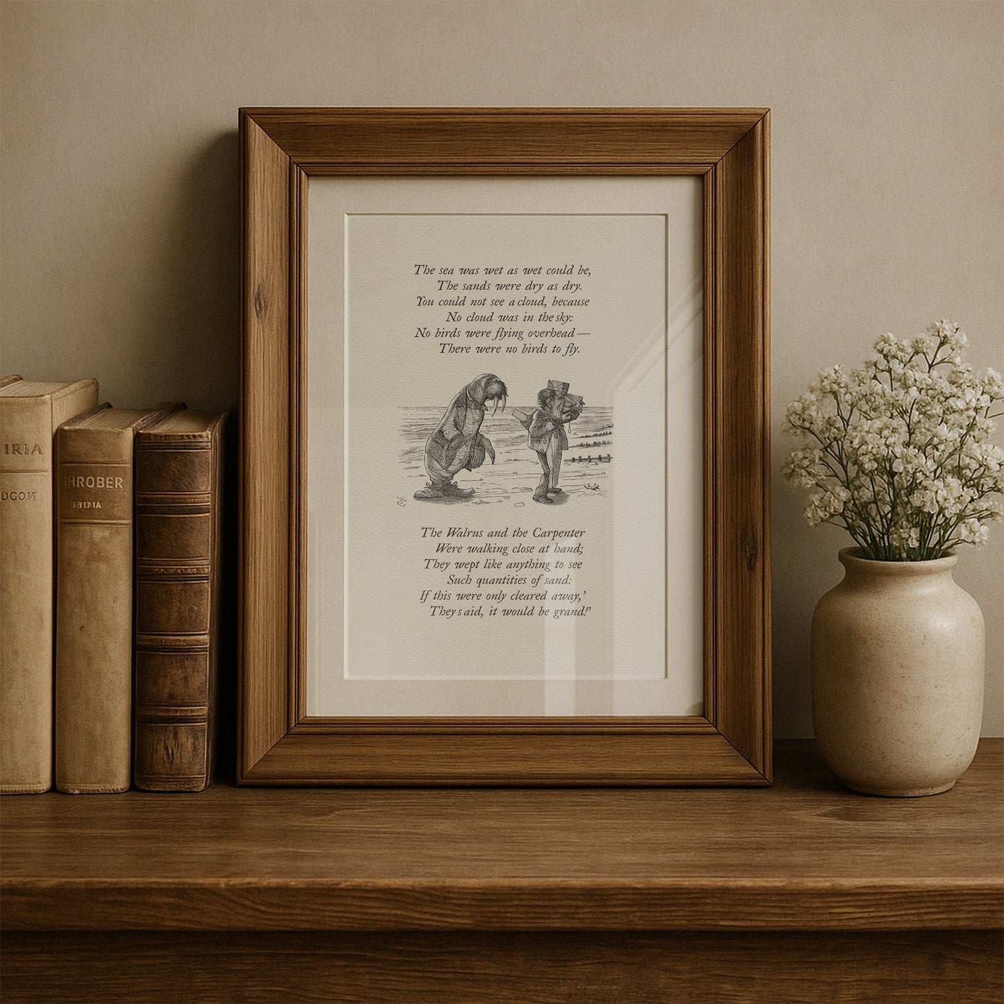 Alice in Wonderland Quote Print: Vintage Wall Art, The Walrus and the Carpenter