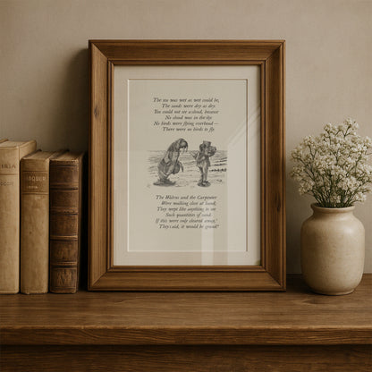 Alice in Wonderland Quote Print: Vintage Wall Art, The Walrus and the Carpenter