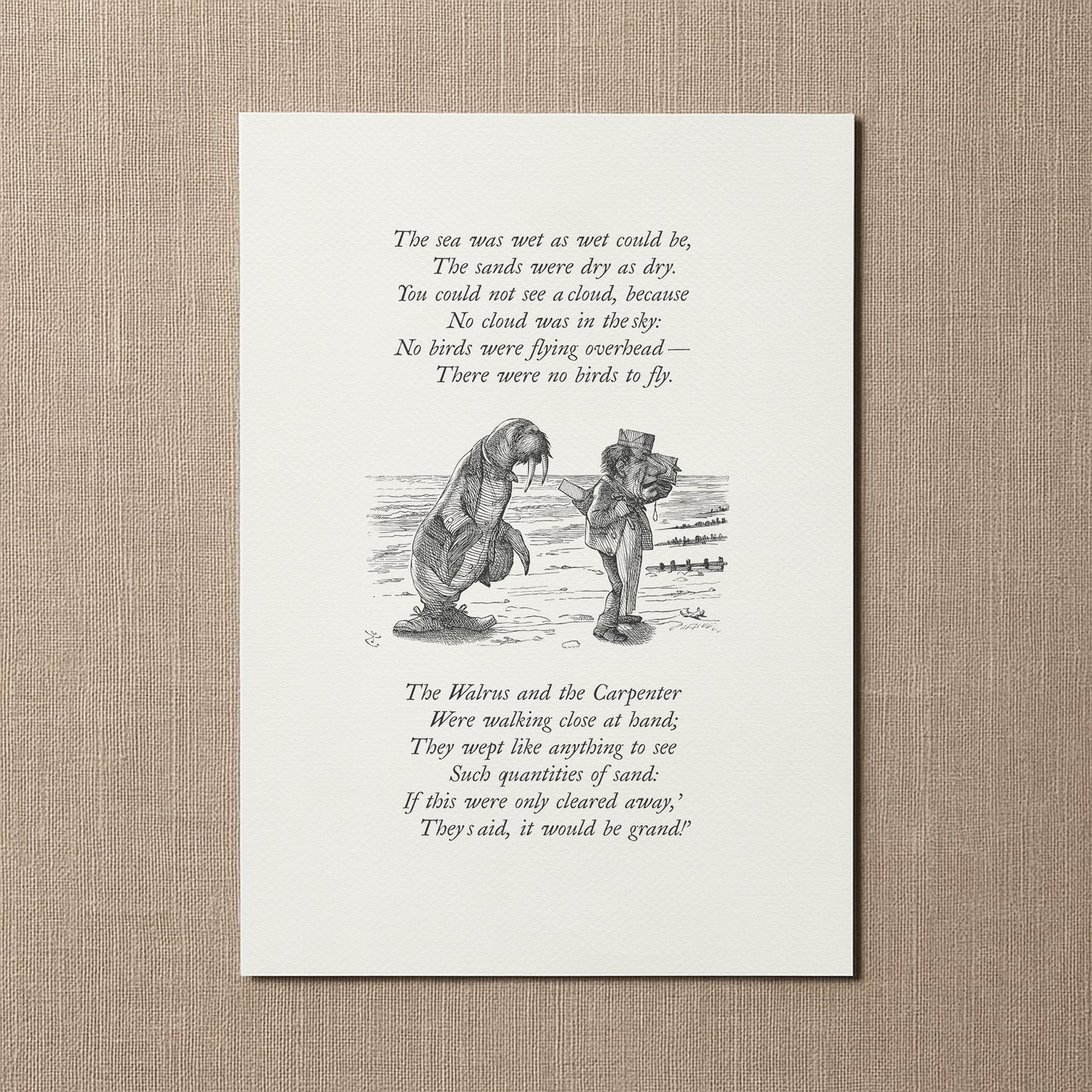 Alice in Wonderland Quote Print: Vintage Wall Art, The Walrus and the Carpenter