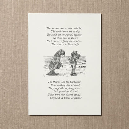 Alice in Wonderland Quote Print: Vintage Wall Art, The Walrus and the Carpenter