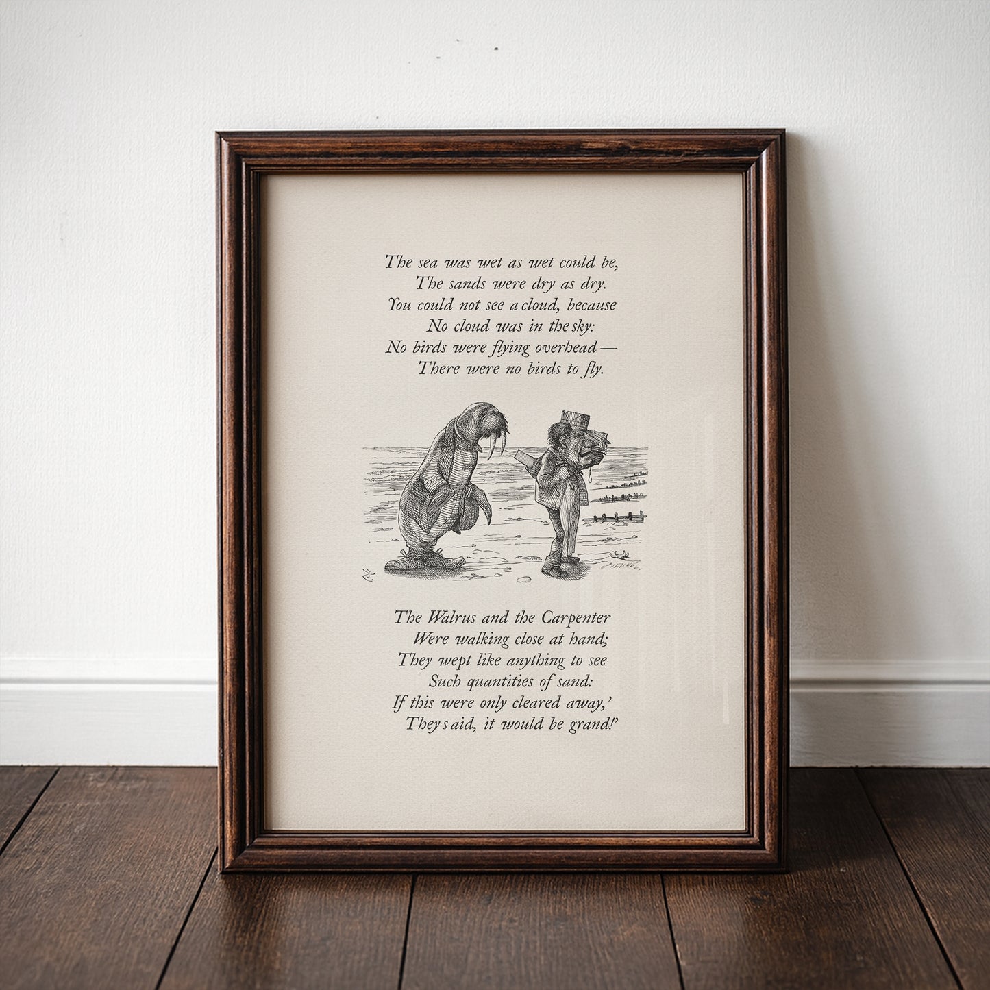 Alice in Wonderland Quote Print: Vintage Wall Art, The Walrus and the Carpenter