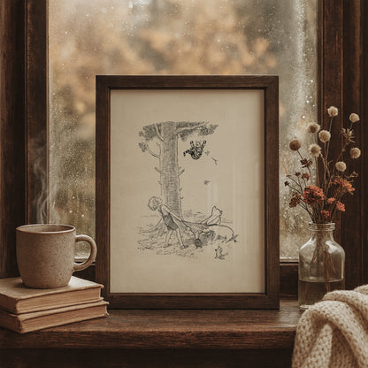 Winnie the Pooh Poster: Tigger, Piglet & Eeyore Vintage Illustration