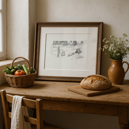 Winnie the Pooh Print: Eeyore Classic Nursery Landscape Art Decor