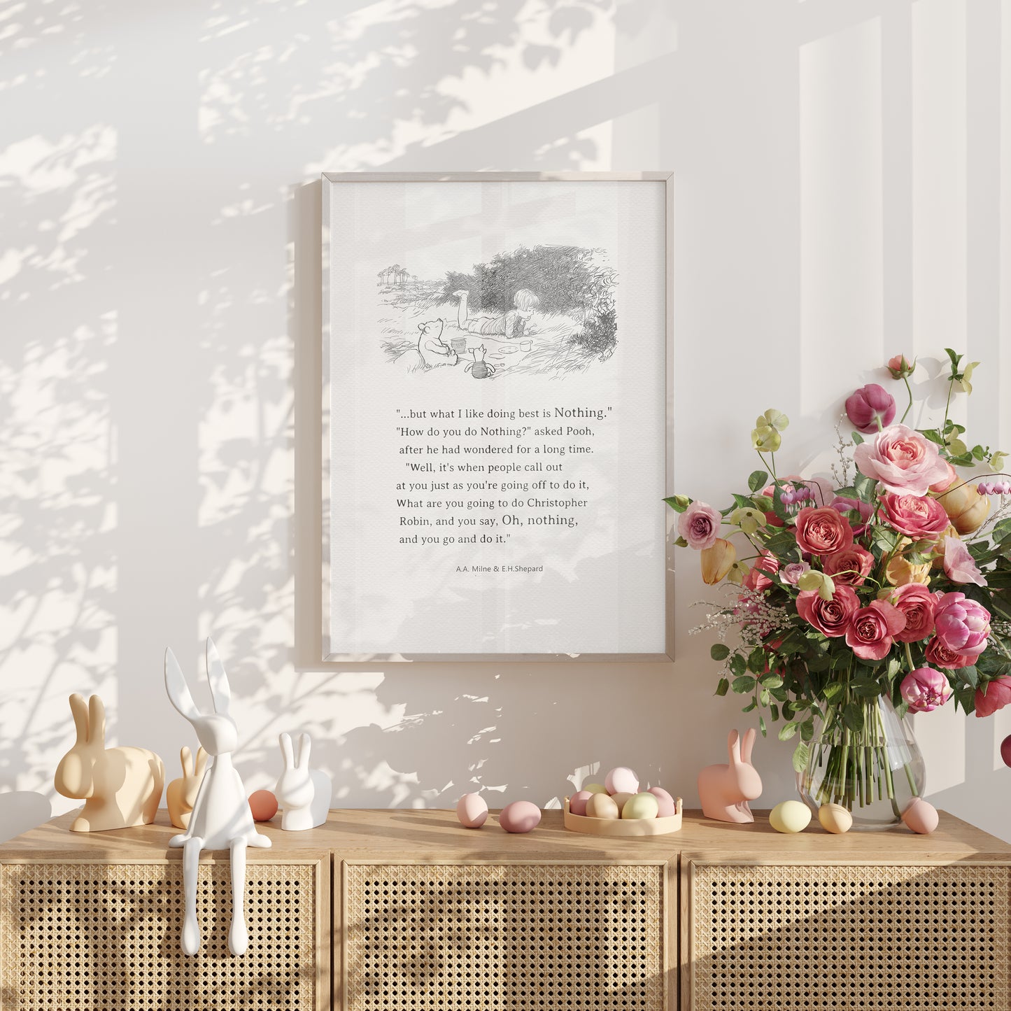 Winnie the Pooh Quote Poster: Vintage Style Nursery Art Print