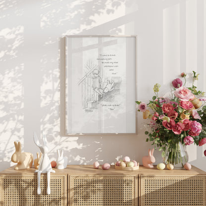 Winnie the Pooh Quote Poster: Christopher Vintage Style Print