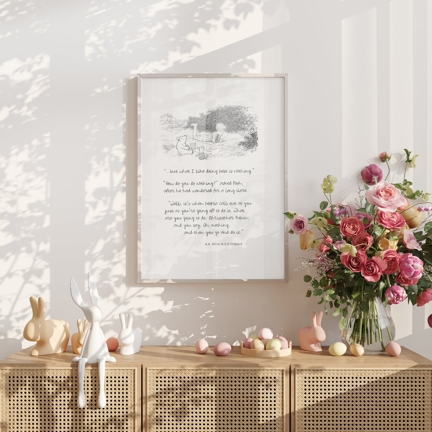 Winnie the Pooh Quote Poster: Vintage Style Nursery Art Print