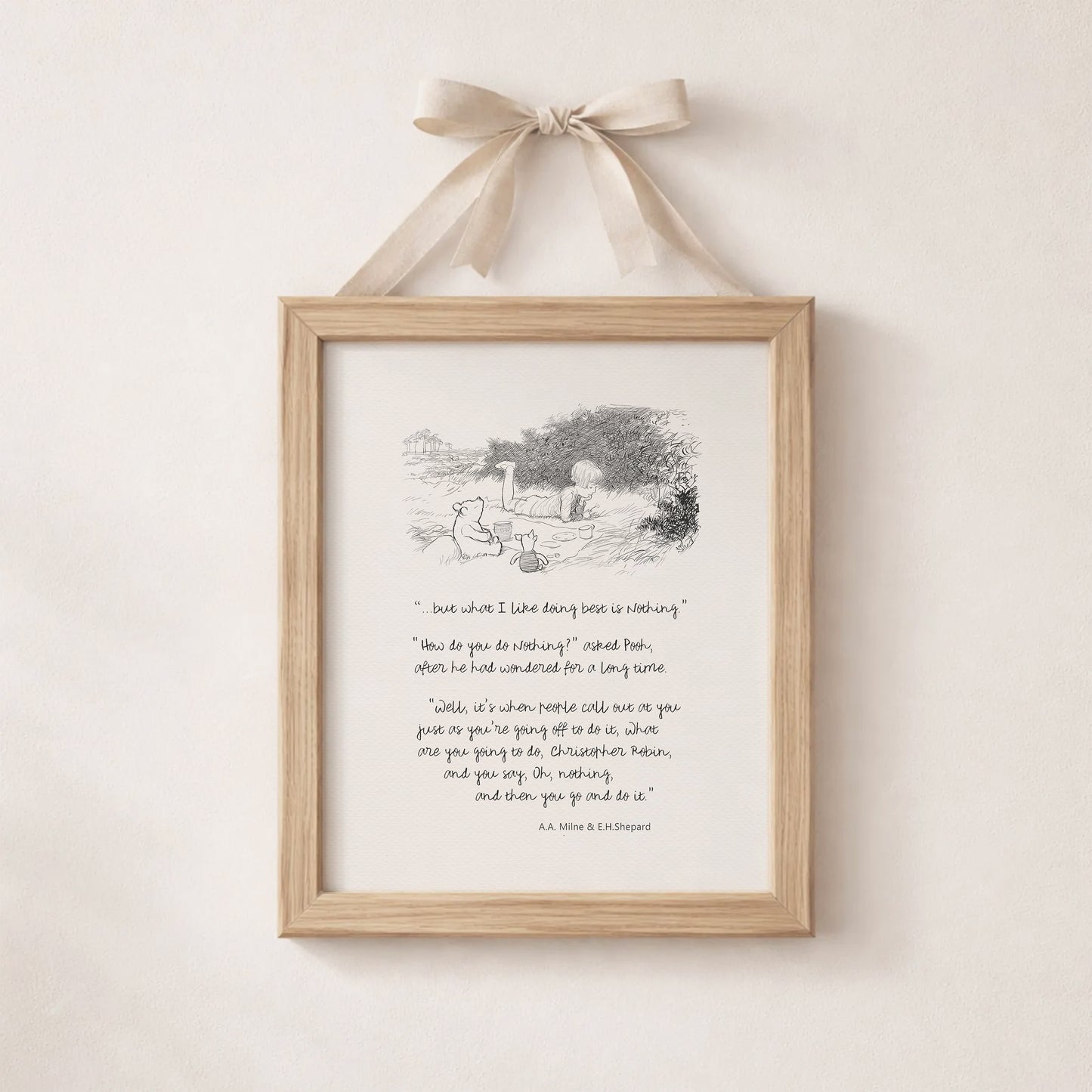 Winnie the Pooh Quote Poster: Vintage Style Nursery Art Print