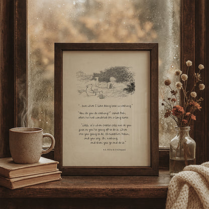 Winnie the Pooh Quote Poster: Vintage Style Nursery Art Print