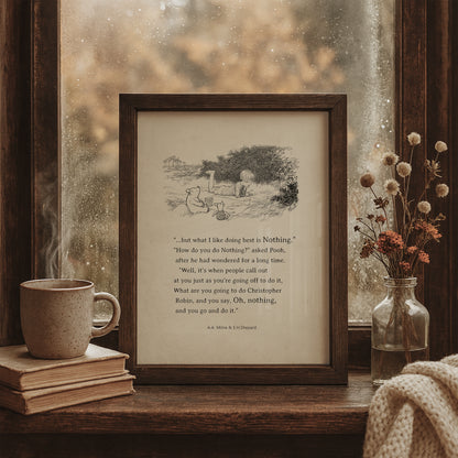 Winnie the Pooh Quote Poster: Vintage Style Nursery Art Print