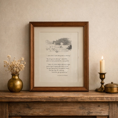 Winnie the Pooh Quote Poster: Vintage Style Nursery Art Print