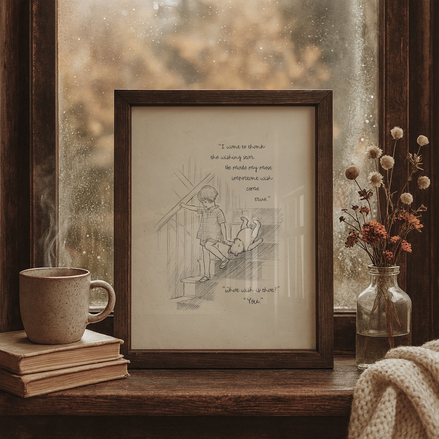 Winnie the Pooh Quote Poster: Christopher Vintage Style Print