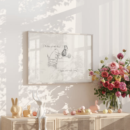 Tigger & Winnie the Pooh Illustration: Landscape Print Vintage Style