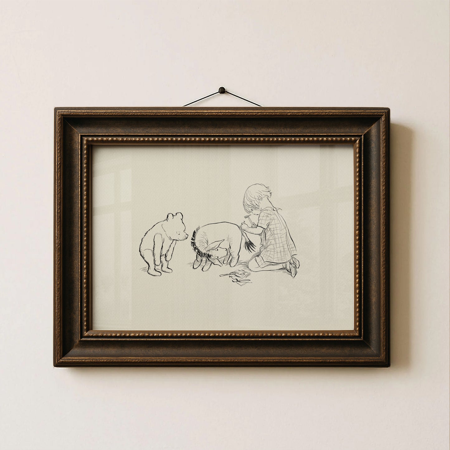 Eeyore's Tail Print: Winnie the Pooh Horizontal Illustration