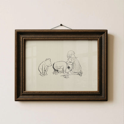 Eeyore's Tail Print: Winnie the Pooh Horizontal Illustration
