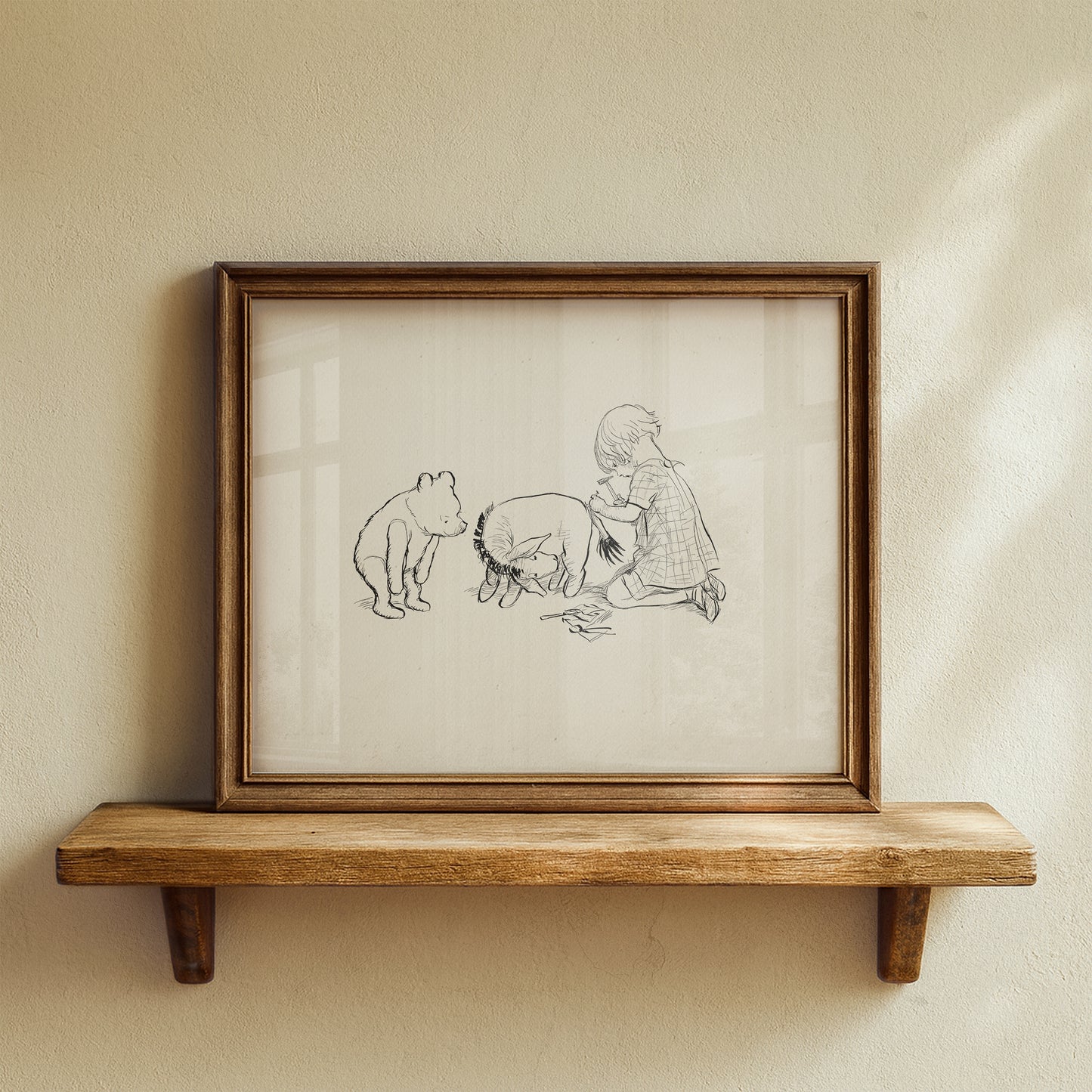 Eeyore's Tail Print: Winnie the Pooh Horizontal Illustration