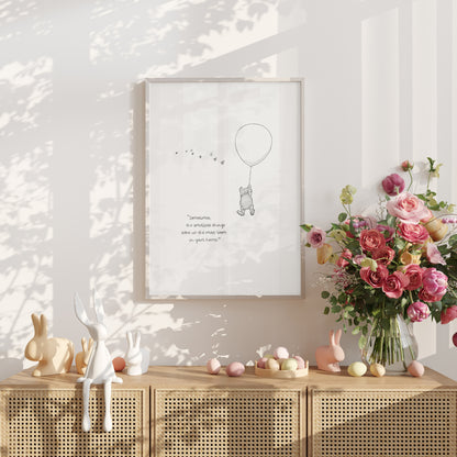 Winnie the Pooh Quote Poster: Vintage Style Classic Illustration